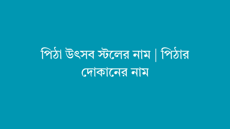 পিঠা উৎসব স্টলের নাম