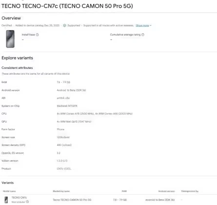Tecno CAMON 50 Pro 5G