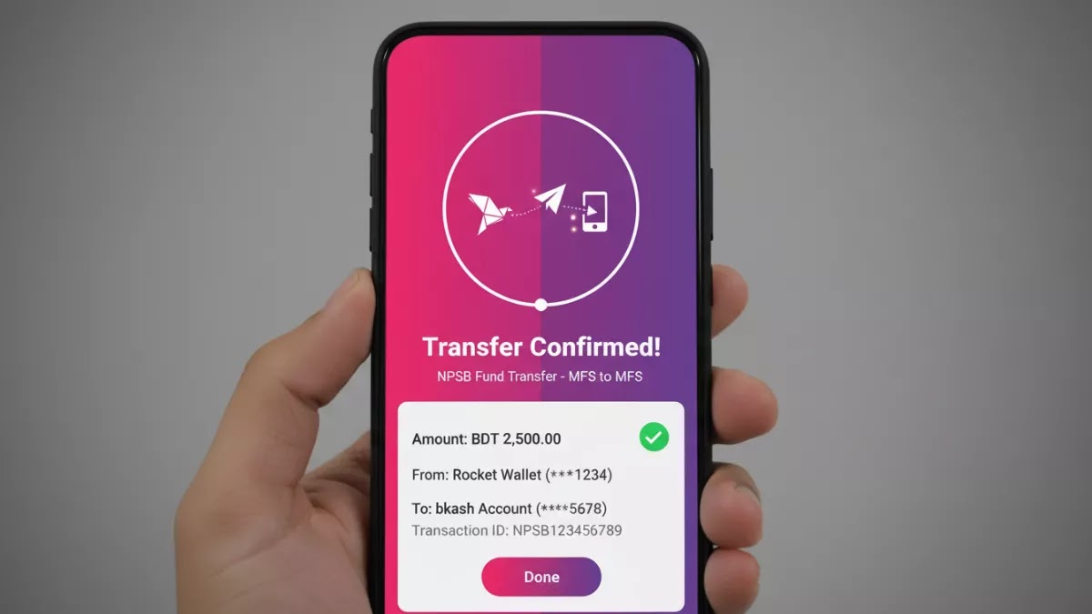 রকেট থেকে বিকাশে টাকা পাঠানোর নিয়ম