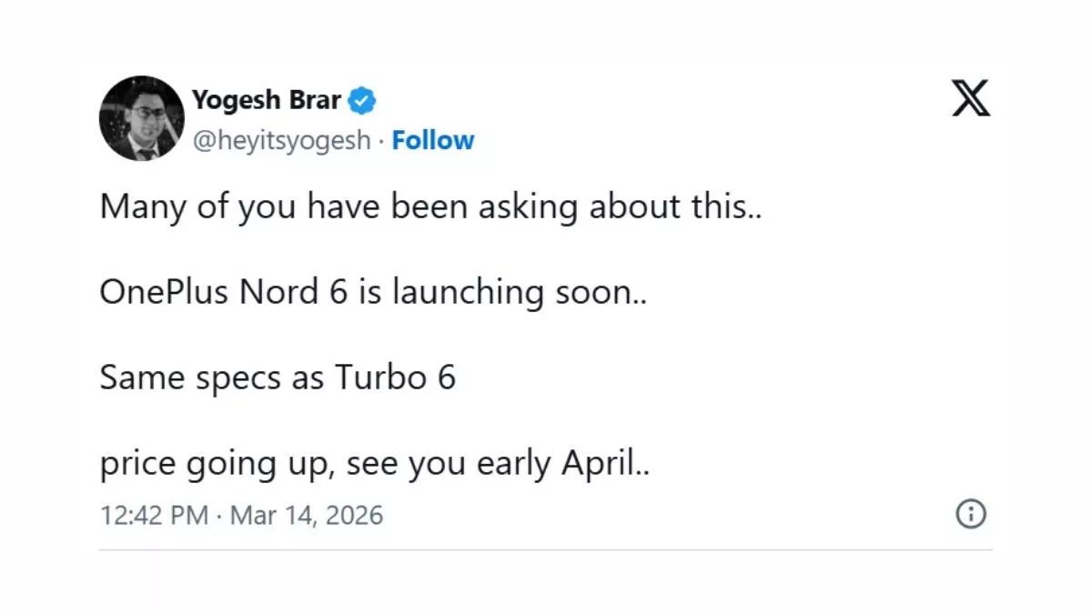 OnePlus Nord 6 Leak: Snapdragon 8s Gen 4, 165Hz ডিসপ্লে ও 9000mAh ব্যাটারির তথ্য ফাঁস 2 OnePlus Nord 6 Leak