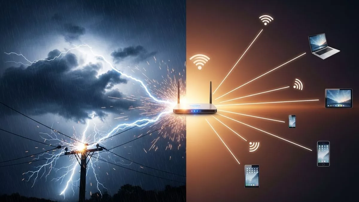 ঝড় ও বজ্রপাতের সময় WiFi চালু
